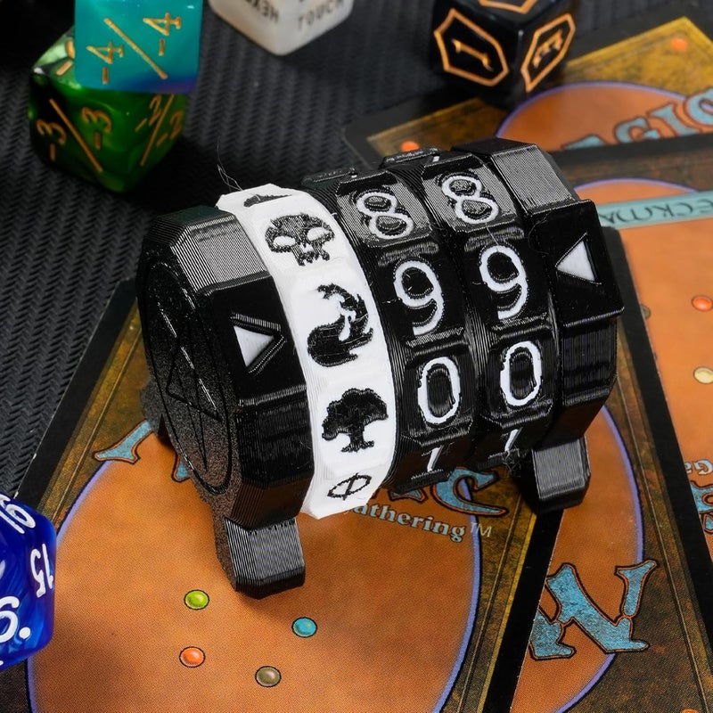 Ravonixis MTG Life Counter Wheel Health Tracker Gradient Game Counter for Board Game Compatible Table top Games with Magic Card Game Accessories CCG Creature Stats (Black with White) - Image 5
